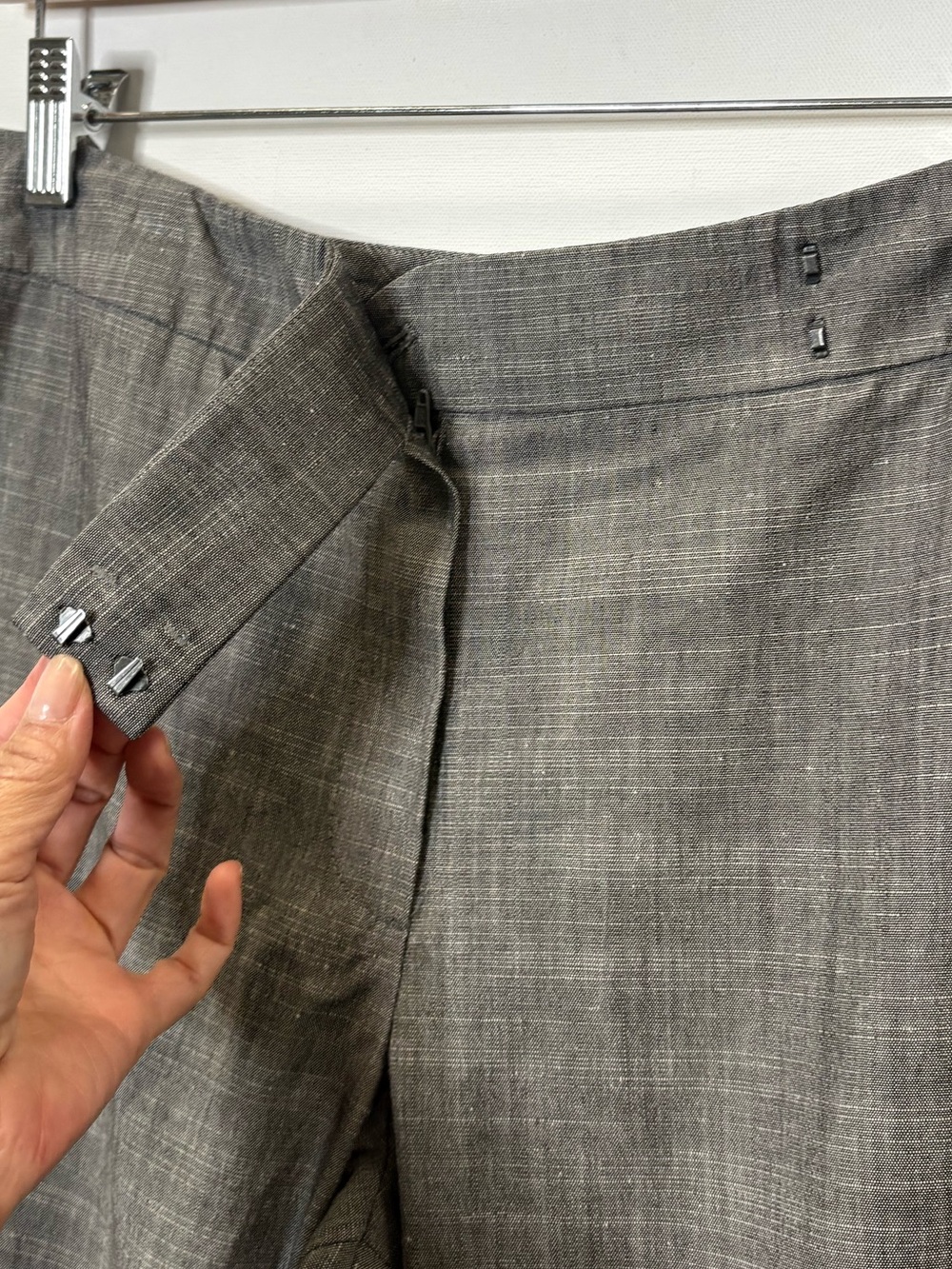 Escada Wool Silk Linen Blend Wide Leg Trouser Pant Size 38 US 8 Mid Rise Classic - Picture 4 of 13